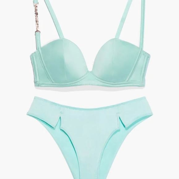 Savage X Fenty Blue Light Savage X Smoking Jacket 3 Piece Set - Picture 11 of 16